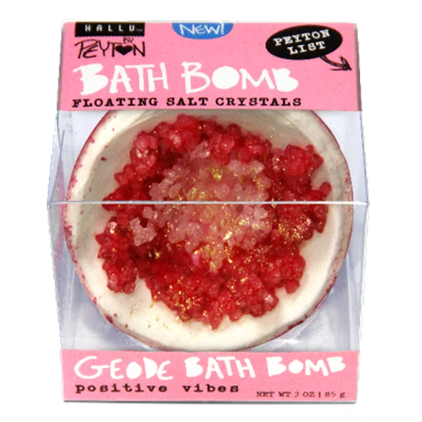 by Peyton Floating Salt Crystals Geode Bath Bomb, Positive Vibes (2020 formulation)