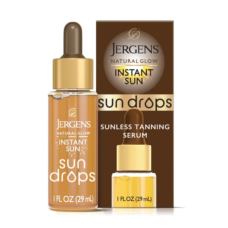 Natural Glow Instant Sun Drops, Self Tanning Serum for Face and Body, Instant Sun Bronzing Drops