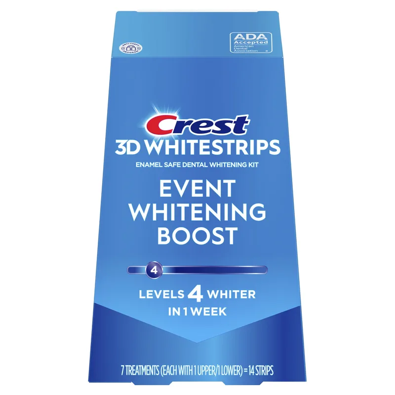 3DWhitestrips Event Whitening Boost At-Home Teeth Whitening Kit, 7 Treatments, 4 Levels Whiter
