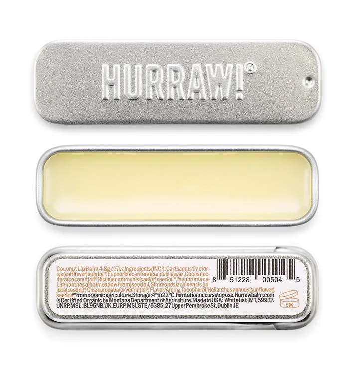 Hurraw! Lip BalmSlim Slider Tin, Coconut