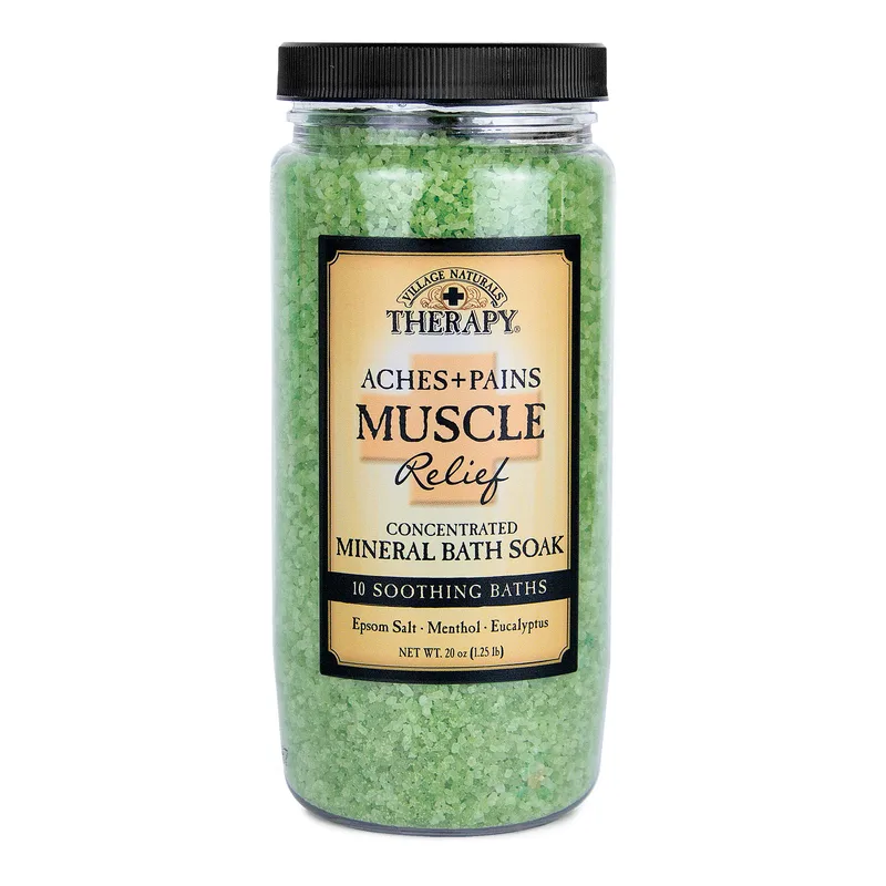 Village Naturals Therapy, Deck the Halls Relief, Concentrated muscle relief, Mineral Bath Soak (2020 formulation)