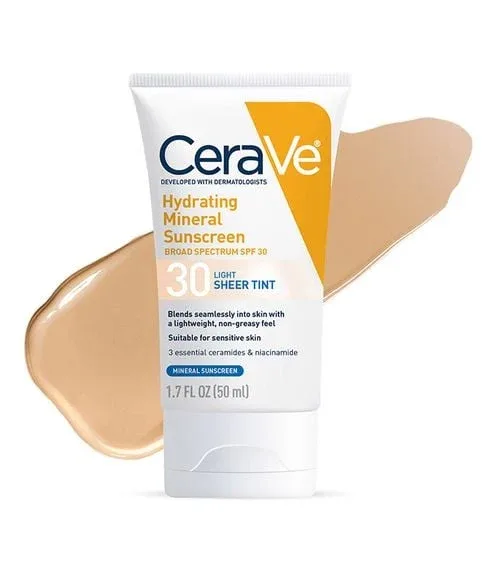 Hydrating Mineral Sunscreen Face Sheer Tint, Shade: Light, SPF 30