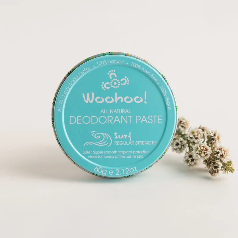 Happy Skin Care Woohoo All Natural Deodorant Paste, Surf (2020 formulation)