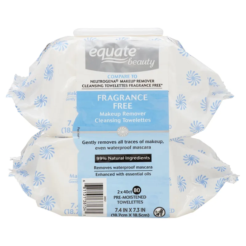 Facial Beauty Fragrance-Free Cleansing & Makeup Remover Towelettes