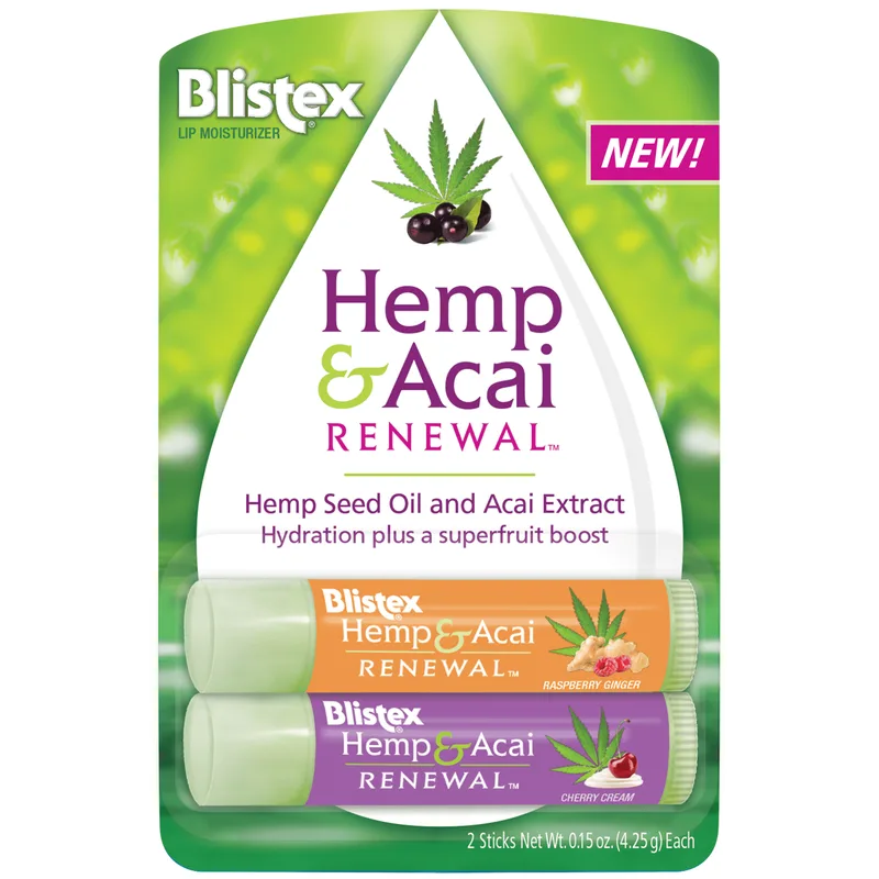 Hemp & Acai Renewal Lip Balm, Raspberry Ginger and Cherry Cream