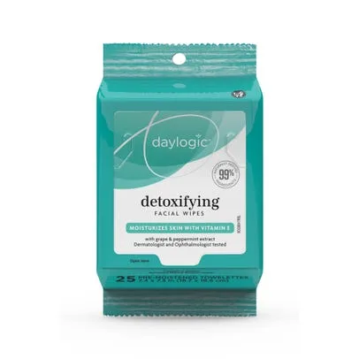 Detoxifying Facial Wipes, moisturizes skin with vitamin E