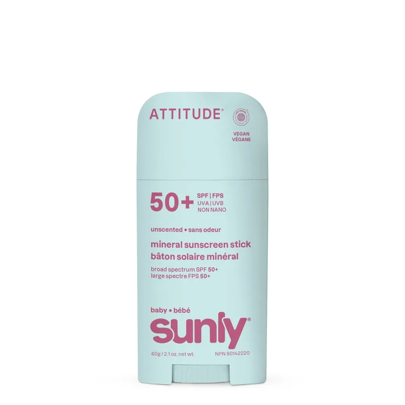 Sunly Baby Mineral Sunscreen Stick, Unscented, SPF 50+