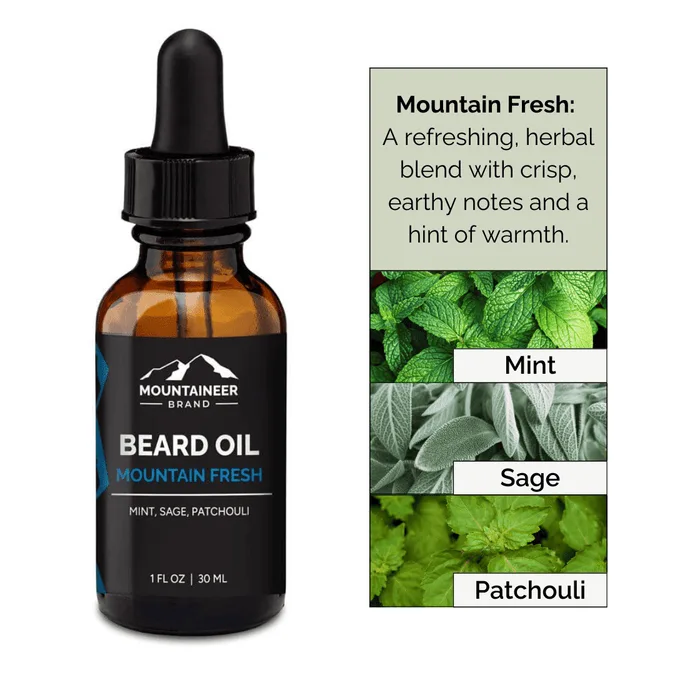 Natural Beard Oil, Mountain Fresh