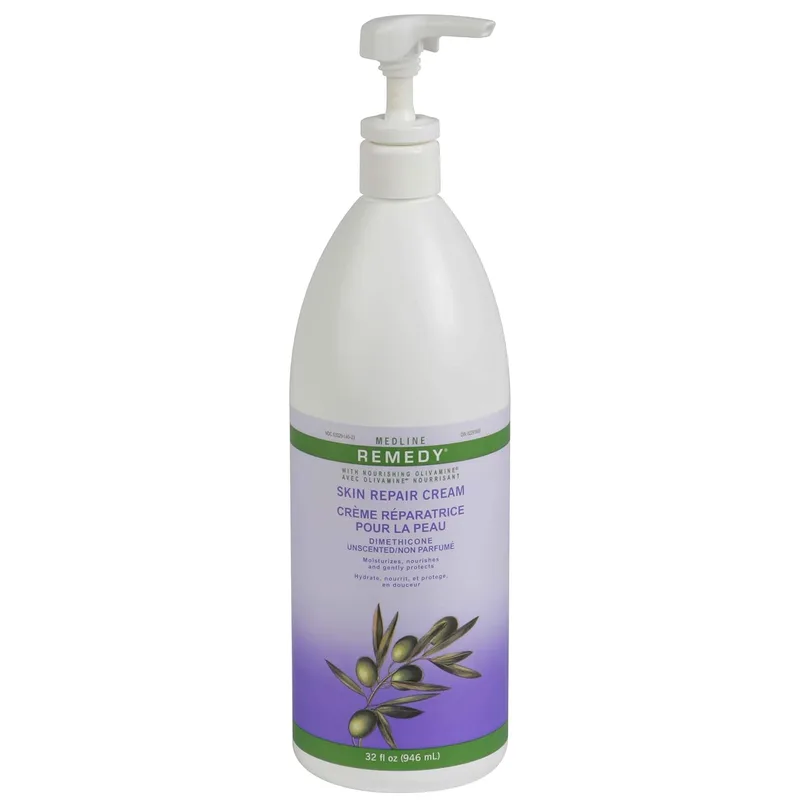Medline Remedy Unscented Olivamine Skin Repair Cream and Body Lotion