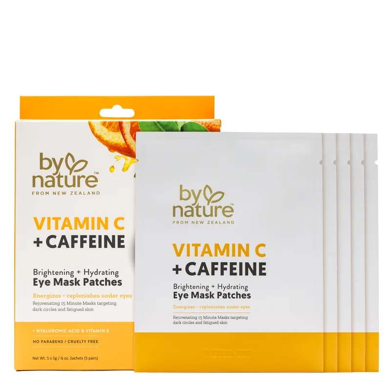 From New Zealand Vitamin C & Caffeine Eye Mask Patches Brighten & Hydrate Dry & Dull Skin