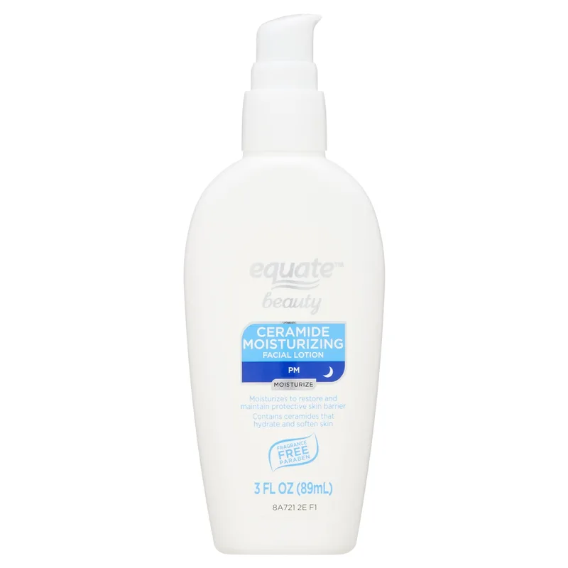 Night Time Ceramide Moisturizing Facial Lotion for Face Care to Restore & Protect Skin, Fragrance Free, 3 fl oz, Compare to CeraVe Facial Moisturizing Lotion PM Ingredients