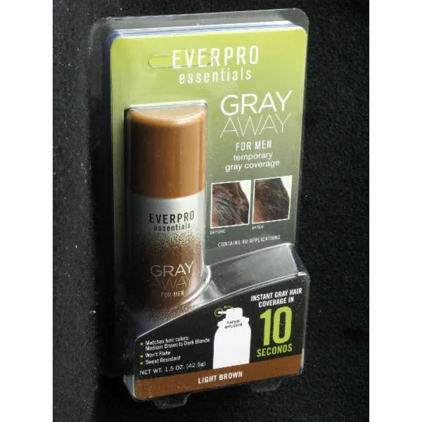 Essentials Temporary Gray Coverage for Men, Light Brown (2019 formulation)