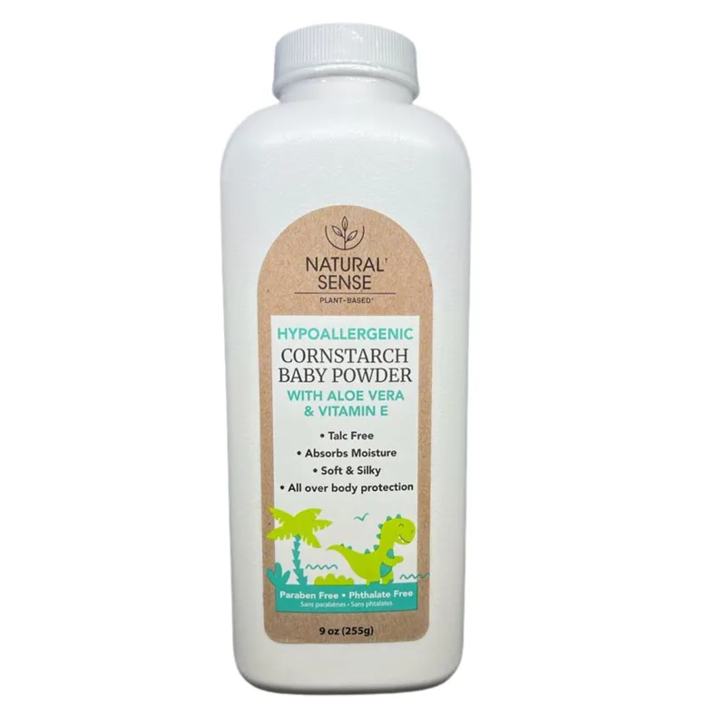 Hypoallergenic Cornstarch Baby Powder, with Aloe Vera & Vitamin E