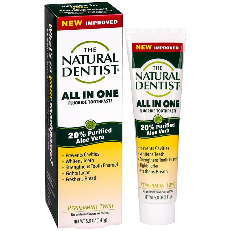 The Natural Dentist, All In One Fluoride Toothpaste, Peppermint Twist
