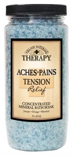 Aches + Pains Tension Relief Concentrated Mineral Bath Soak, Epsom Salt, Menthol, Juniper (2019 formulation)