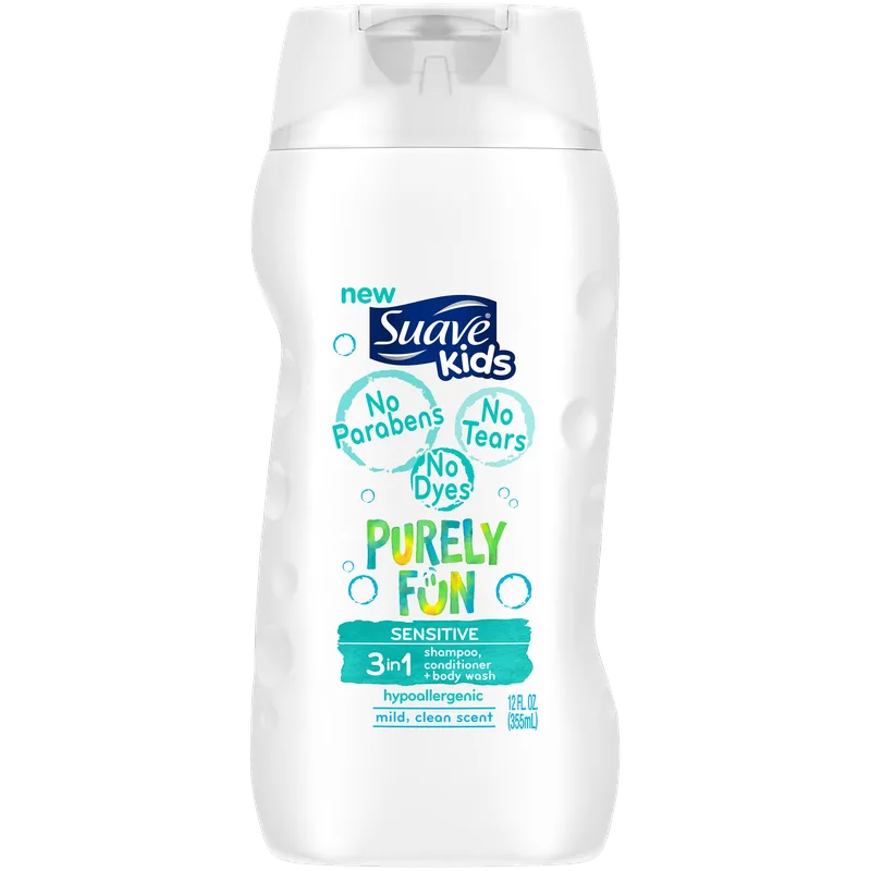Kids Purely Fun 3 in 1 Shampoo + Conditioner + Body Wash, Sensitive