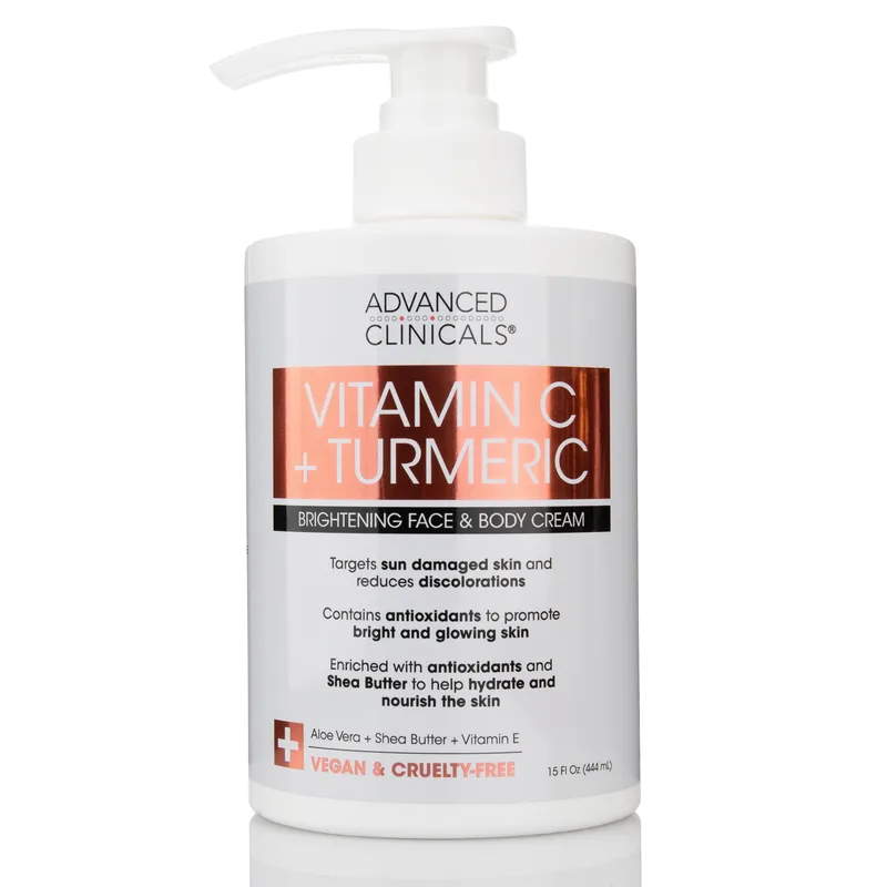 Vitamin C Cream Dry Skin Rescue Skin Care Face & Body Cream Infused W/Turmeric, Vitamin E, & Shea Butter. Firming & Brightening Anti Aging Moisturizer