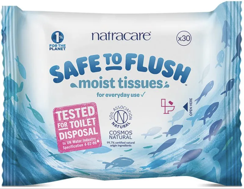 Safe to Flush Moist Tissues