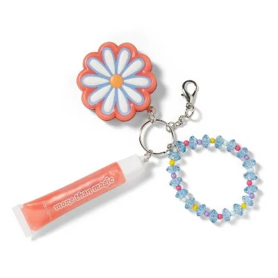 Beaded Wristlet and Pompom Lip Balm Set, Orange Vanilla Velvet