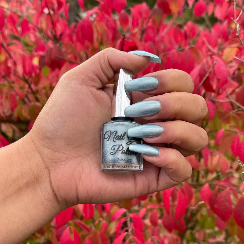 By SD Cosmetics Nail Glam Polish, Blue Ice