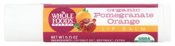 Lip Balm, Organic Pomegranate Orange (2020 formulation)