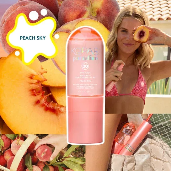 Sun Juice Body Mist Sunscreen, Peach Sky, SPF 30
