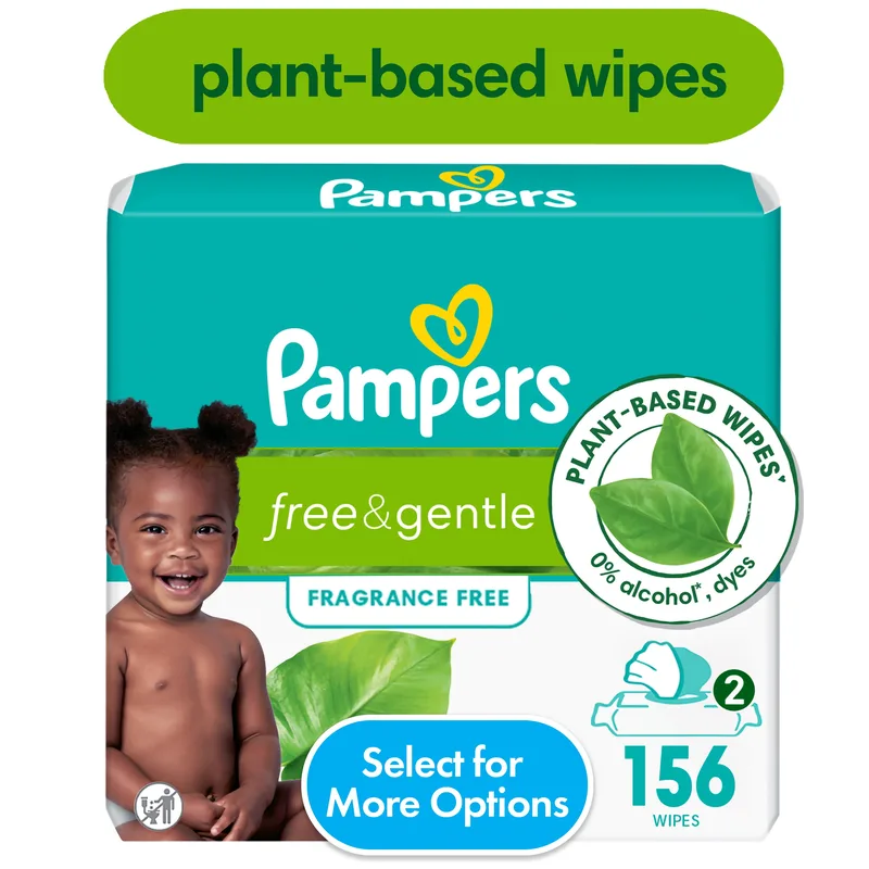 Free & Gentle Baby Wipes Unscented, 2-Pack