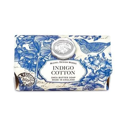 Indigo Cotton Moisturizing Shea Butter Soap, Cotton Flower & Fresh Linen (2018 formulation)