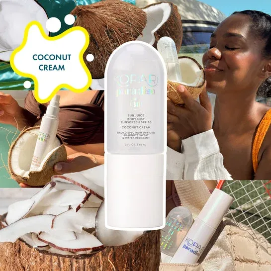 Sun Juice Body Mist Sunscreen, Coconut Cream, SPF 30