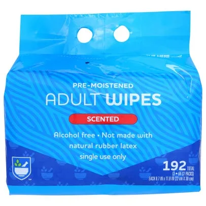 Pre Moistened Adult Wipes, Fragrance Free