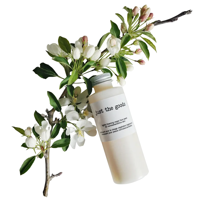 lightly foaming vegan face wash for normal/sensitive skin (no palmarosa)