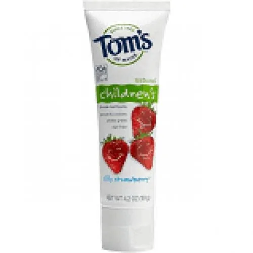 Natural Children's Toothpaste, Strawberry Silly (2019 formulation)