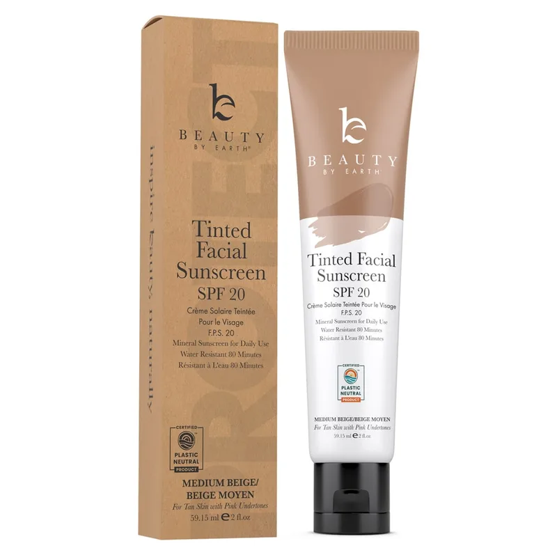 Tinted Facial Sunscreen, Medium Beige, SPF 20