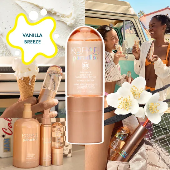 Sun Juice Body Mist Sunscreen, Vanilla Breeze, SPF 30