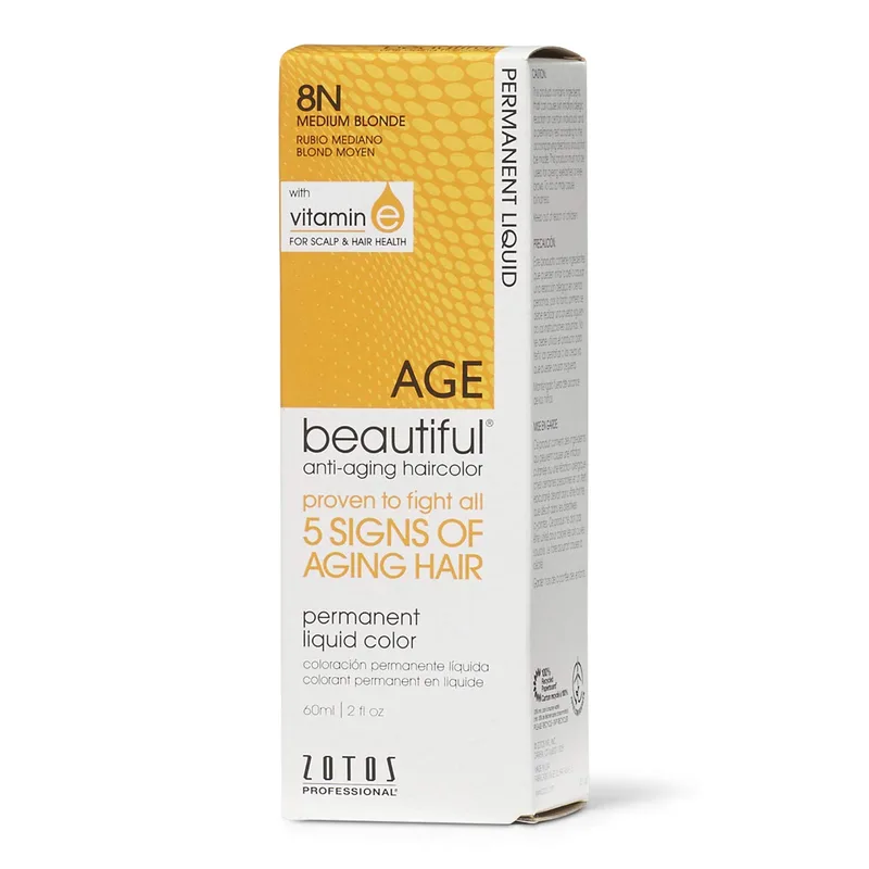 Permanent Liquid Anti Aging Haircolor, Medium Blonde 8 N