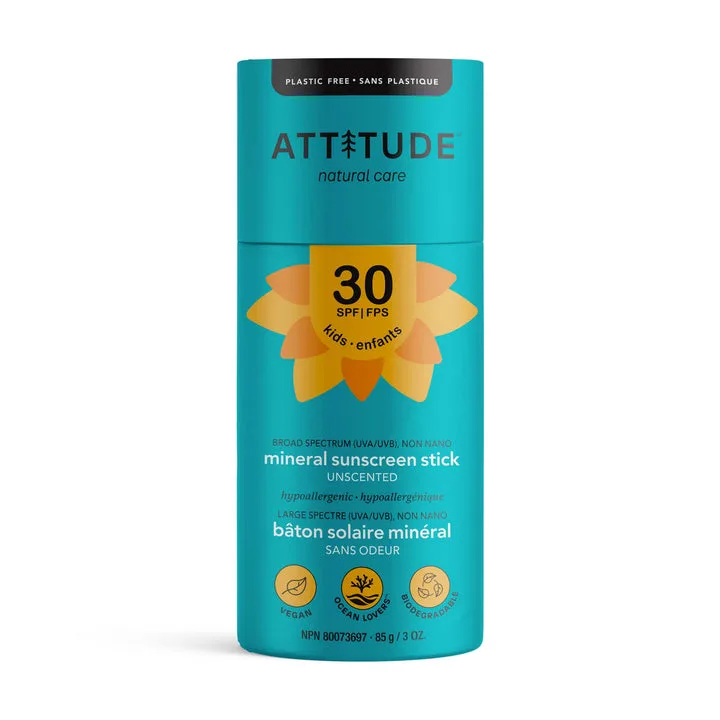 Mineral Sunscreen Stick, Kids, Unscented, SPF 30 (old formulation)
