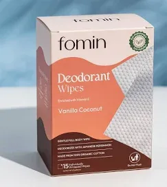 Deodorant Wipes, Vanilla Coconut