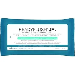READYFLUSH JR. FLUSHABLE PERSONAL CLEANSING CLOTHS, Fragrance Free