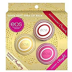 Super Soft Shea Lip Balm, Peppermint Cream, Cherry & Bright, Whipped Vanilla Frosting (2020 formulation)