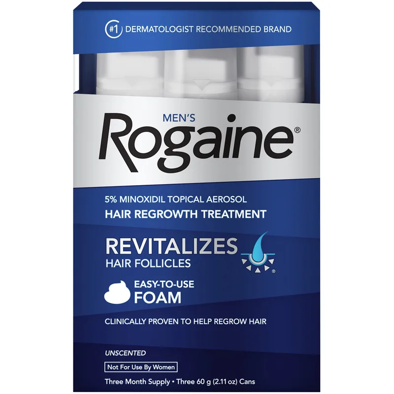 Men's Rogaine Extra Strength 5% Minoxidil Topical Aerosol Hair Regrowth Treatment Foam (2020 formulation)