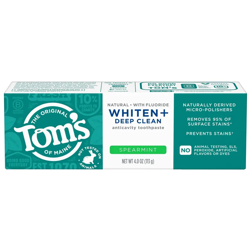 Whiten + Deep Clean Anticavity Fluoride Toothpaste, Spearmint