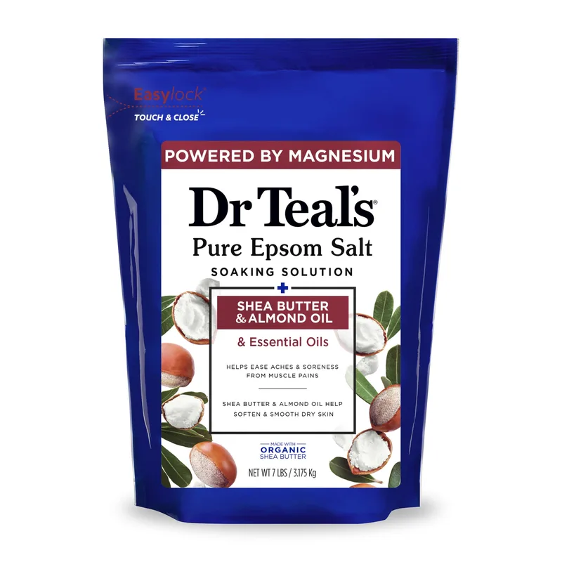 Epsom Salt Magnesium Soak, with Shea Butter & Almond Oil, 7 lbs