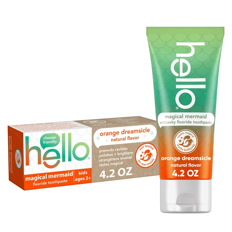 Magical Mermaid Kids Toothpaste with Fluoride, Orange Dreamsicle Flavored Toothpaste