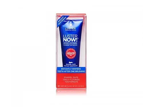 Premium White Luster Now! Instant Whitening Toothpaste, Happy Mint Flavor (2018 formulation)