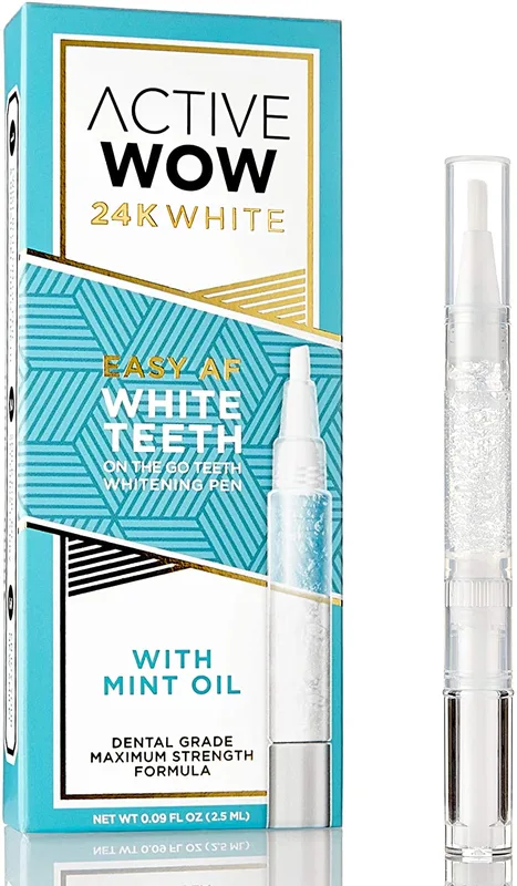 24 K White on the Go Teeth Whitening Pen With Mint Oil, Mint Oil (2020 formulation)