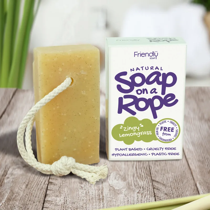 Natural Soap On A Rope, 'Zingy' Lemongrass