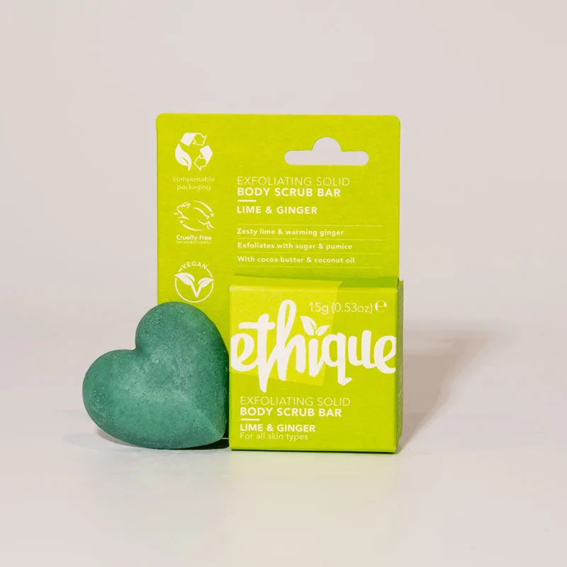 Exfoliating Solid Body Scrub Bar, Lime & Ginger