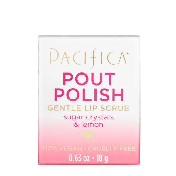 Pout Polish Gentle Lip Scrub, Sugar Crystals & Lemon