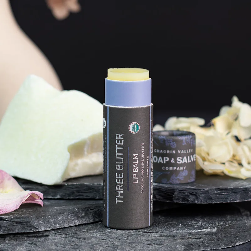 Chagrin Valley Soap and Salve Company Lip Balm, Three Butter Stick