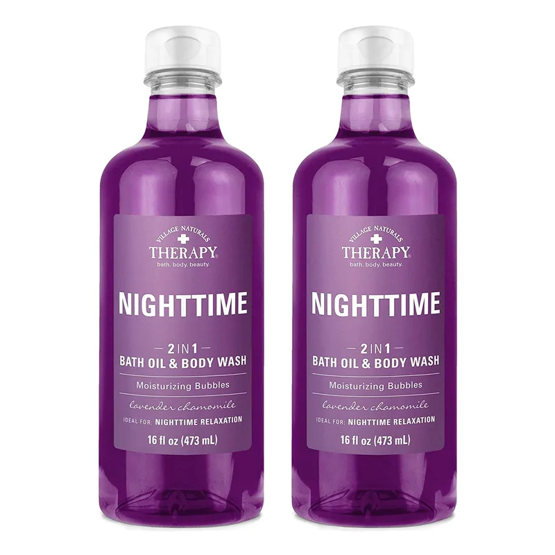 Nighttime, 2 in 1, Bath oil & body wash, lavender chamomile